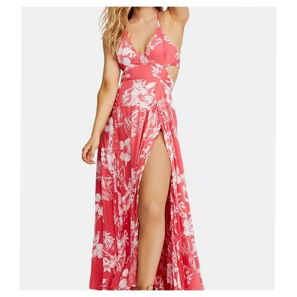 Free People Lille Printed Tie-Back Maxi Dress Size Medium - Picture 2 of 7